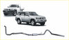 Silver metallic redback extreme duty exhaust pipe for nissan patrol gu 3.0l 05 2000 shown from the back side