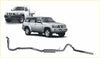 Silver metallic redback extreme duty exhaust system for Nissan Patrol GU 3.0L showing back side view