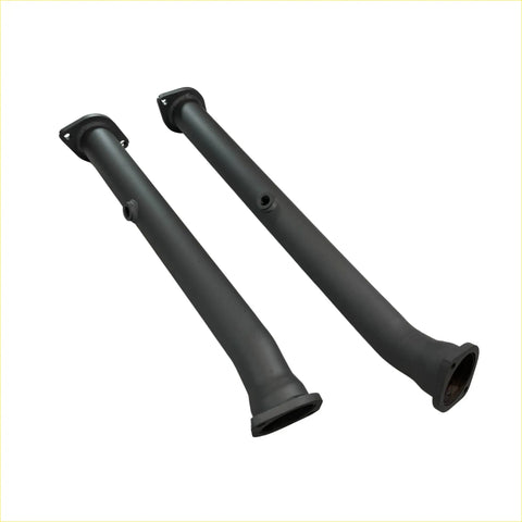 Black metal exhaust pipe components with flanged ends and matte finish for redback extreme duty exhaust nissan patrol y62 secondary cat