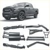 Black and chrome redback extreme duty exhaust system components for ram 1500 5.7l v8 ds series pickup truck