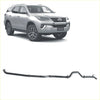 Silver toyota fortuner 2.8l with black redback extreme duty exhaust pipe shown from the back side