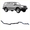 Black metal Redback extreme duty exhaust system for Toyota Land Cruiser 105 series wagon backside view