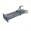 Gray metallic redback extreme duty dual exhaust pipe with chrome ends and bracket for toyota landcruiser 200 back view