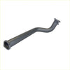 Gray metallic redback extreme duty exhaust manifold with curved design and flanged ends for toyota landcruiser 75 series leaf