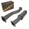 Gray metallic Redback extreme duty exhaust components for Toyota Landcruiser 76 Series Wagon shown from back side