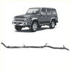Black metallic exhaust manifold showing backside for redback extreme duty exhaust on toyota landcruiser 76 wagon