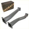 Gray metallic redback extreme duty exhaust manifold pipes with flanged ends for toyota landcruiser 76 series wagon