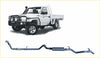 Black metallic redback extreme duty exhaust system for toyota landcruiser 79 series 4.2l shown from back side