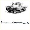 Black metallic redback extreme duty exhaust with cylindrical muffler and bends for toyota landcruiser 79 series 4.2l td
