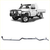 Black metallic redback extreme duty exhaust system for toyota landcruiser 79 series 4.2l td back side view