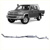 Gray metallic redback extreme duty exhaust system for toyota land cruiser 70 series shown from the back side