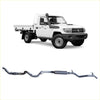 Gray metallic redback extreme duty exhaust with curved pipes and muffler for toyota landcruiser 79 series single back side