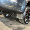 Black matte-finished redback extreme duty aftermarket exhaust pipe with sleek cylindrical design for mitsubishi triton mq/mr back side