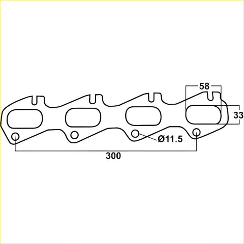 Metallic redback gasket with precise cutouts and bolt holes for ford and fpv engine cylinder heads
