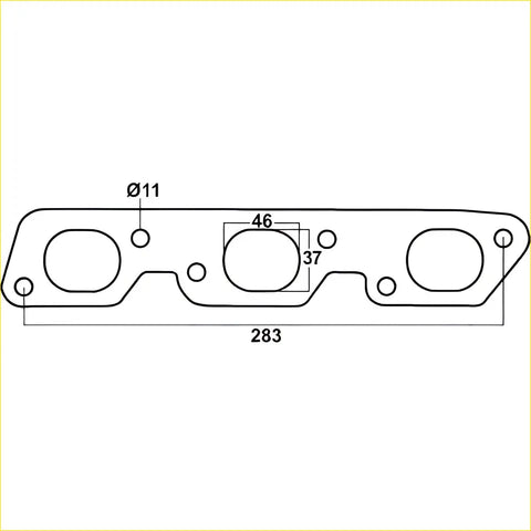 Redback engine intake manifold gasket for holden vehicles with precise dimensional markings for easy installation