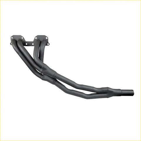 Black rubber-coated redback header exhaust manifold with metallic brackets for toyota hilux 4wd 22r mandrel bent gasket