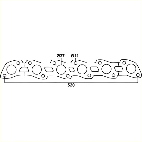 Redback red engine cylinder head gasket with precise cutouts 520mm length for Holden Calais and Commodore 1986-88