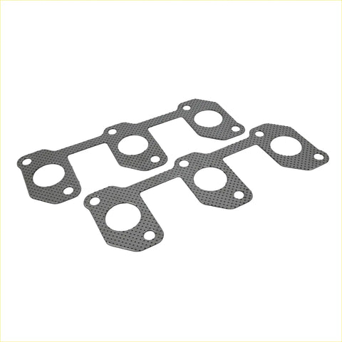 Black perforated metal redback header gasket set with four pieces for toyota landcruiser 1990 to 2007