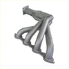 Gray metallic redback headers exhaust manifold with angular design and embossed branding for holden commodore ve vf v8