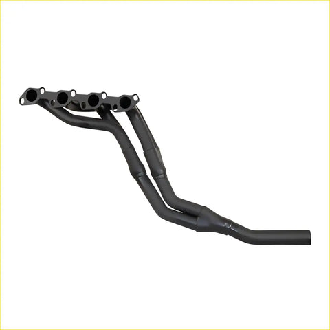 Black aftermarket redback headers exhaust manifold with curved design and multiple ports for toyota hilux diesel