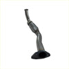 Silver metallic redback manifold back exhaust with curved tubes and black flange for ford au ea eb ed ef el sedan rear view