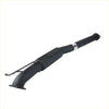 Black metal redback performance exhaust centre assembly with curved inlet and label for ford territory backside view