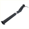 Black cylindrical exhaust pipe with flanged end and bracket shown from back for redback performance ford territory