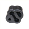 Black rubber engine mount with three circular openings and central hole for redback performance exhaust ford falcon back side