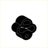 Black silhouette of stylized mechanical part showing interconnected cylinders for redback performance exhaust system ford falcon