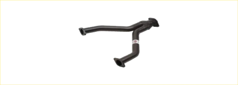 Black rubber y-shaped exhaust pipe from the back side for redback performance exhaust system ford falcon 1991