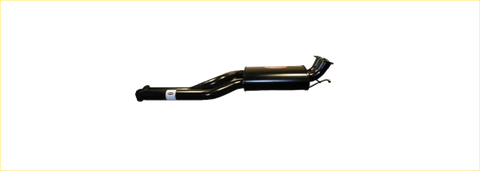 Black metallic exhaust pipe with sleek curved design and polished finish for redback performance exhaust system ford falcon