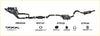 Black aftermarket Redback performance exhaust system with catalytic converter and red logo accents for Holden Calais back side