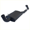 Black matte redback performance exhaust muffler with curved pipes and brackets for holden calais 1988 back side