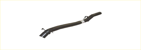 Black rubber exhaust pipe with white band on the back side of redback performance exhaust system for holden caprice