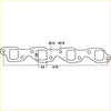 Technical drawing of a 410mm engine intake manifold gasket with precise hole and flange dimensions for redback performance exhaust system