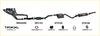 Black Redback performance exhaust system with catalytic converter and resonator for Holden Commodore shown from back side