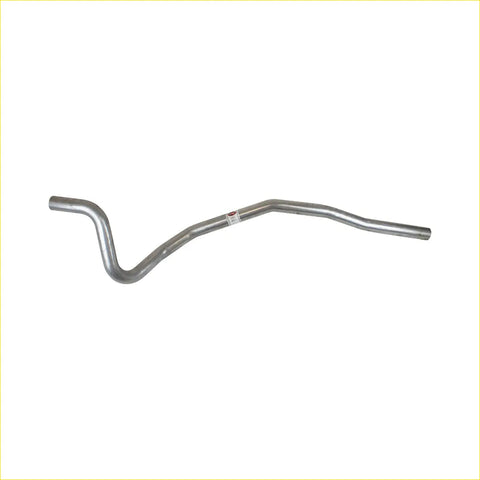 Silver metallic redback performance exhaust tailpipe with curved s-shaped design for ford falcon back side view
