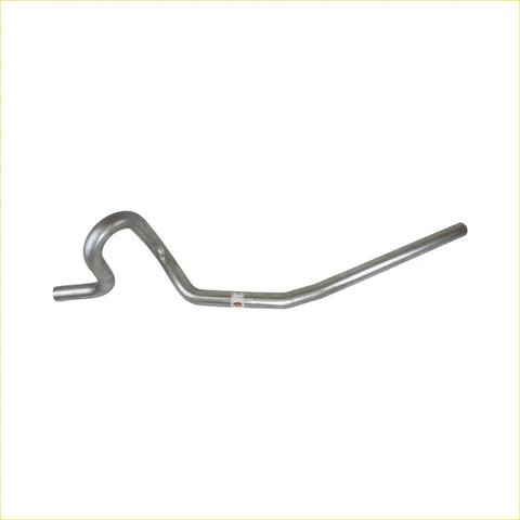 Silver metallic motorcycle handlebar with curved s-shaped design and smooth finish for redback exhaust tailpipe