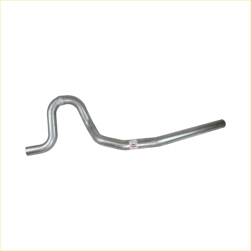 Redback performance exhaust tailpipe for holden torana with silver metallic curved s-shaped polished finish shown from back