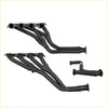 Black matte redback performance headers and 2.5 inch exhaust system for holden with sleek angular design