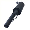 Black cylindrical car exhaust system with flange and mounts for redback sports system holden calais 1997 to 2004
