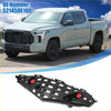 Right bumper bracket retainer for toyota highlander 2014-2019 black plastic grille insert with red circular fasteners and honeycomb pattern