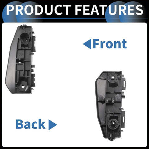 Black plastic right front bumper retainer bracket latch assembly for toyota land cruiser 2008-2021 shown from back side
