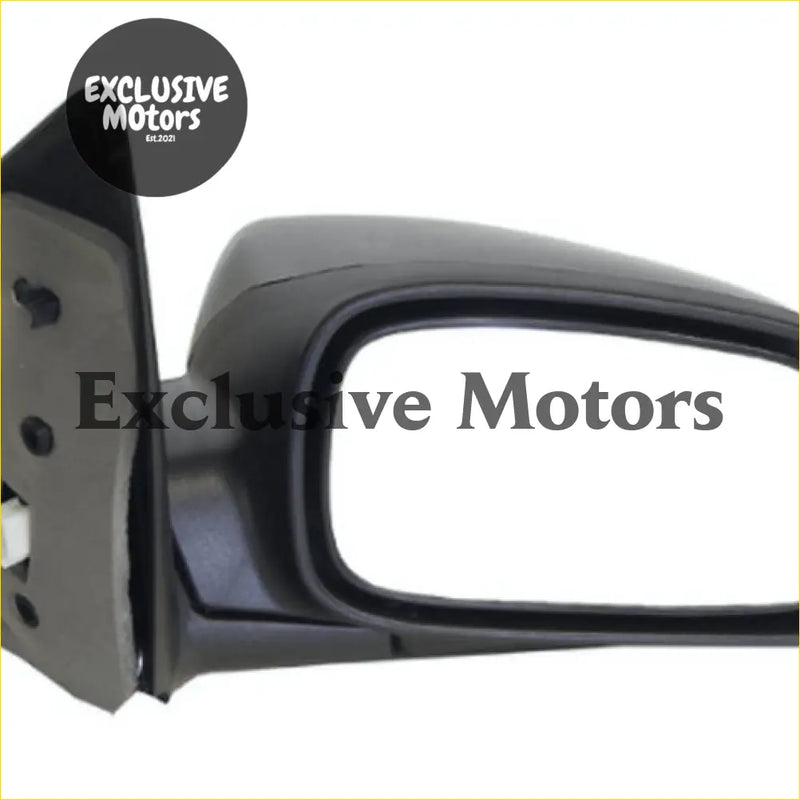 Black plastic right-hand door mirror for Ford Falcon AU BA BF with sleek curved housing and clear reflective glass