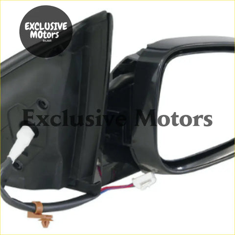 Black plastic right-hand side mirror for ford falcon fg 2008-2014 with rectangular reflective surface and visible wiring connectors