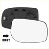 Black plastic right side mirror glass with backing plate for toyota 2010-2015 compatible with 4wd ute offroad use