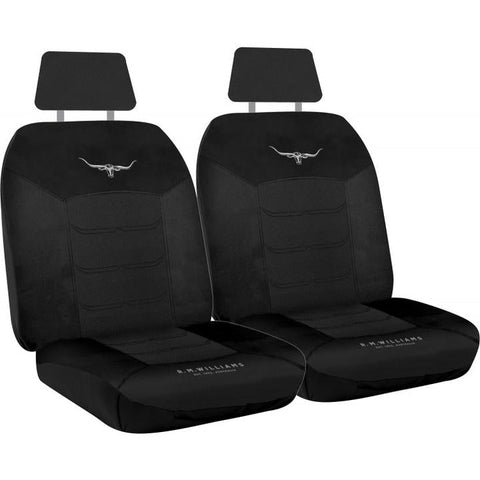 R.M. Williams Seat Cover Set Mesh Front Black MHRMW16BLK30