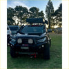 Black rugged offroad 4wd ute with rockarmor brushbar and roof rack for isuzu dmax 2017-2020 front view