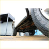 Black rubber rockarmor brushbar tire with deep treads and embossed lettering for toyota hilux 4wd ute offroad use