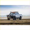 Silver toyota hilux ute with black rockarmor gt hoop bullbar combo pack and roof rack for offroad 4wd use